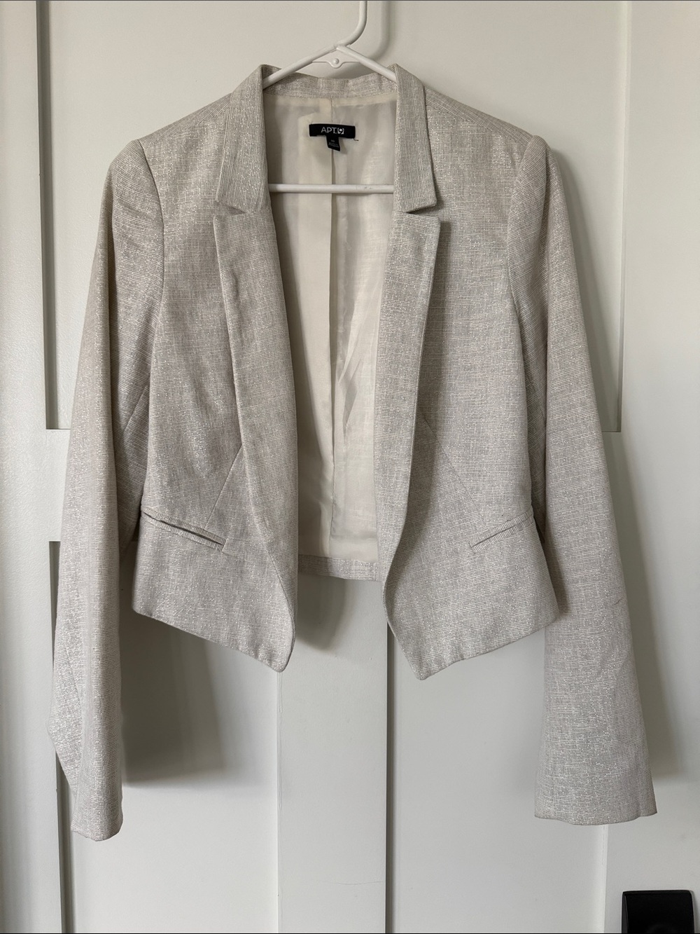 Apt. 9 Women's Cropped Open-Front Blazer in Light Grey